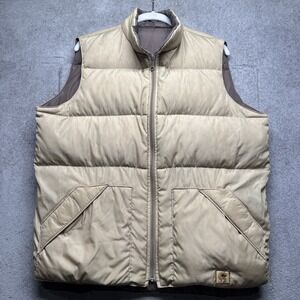 Vintage Gladiator by Camel Reversible Down Vest Men's Large Tan Brown Puffer‎